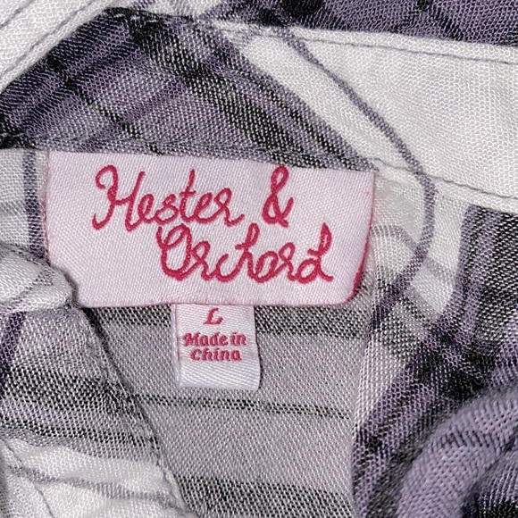 Hester & Orchard black & white plaid top size large - Picture 3 of 7